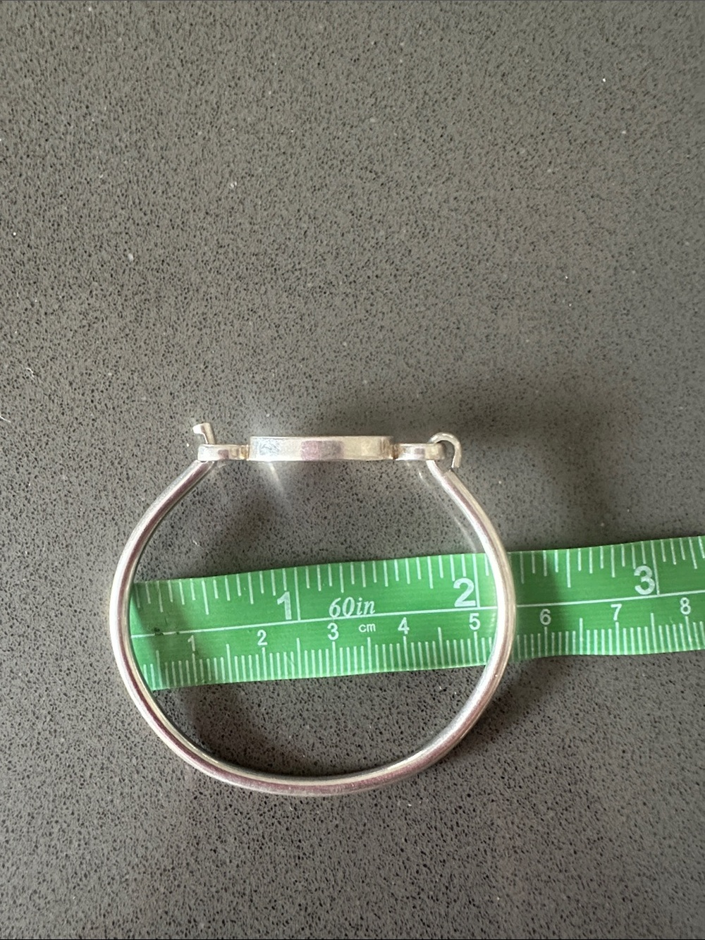 Sterling Silver Round Bangle Bracelet in Silver